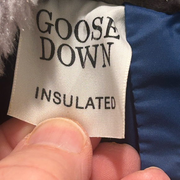 Vintage Miller Outerwear Ski Jacket Goose Down FauxFur Blue Quilted Puffer Sz 42 - Picture 7 of 15